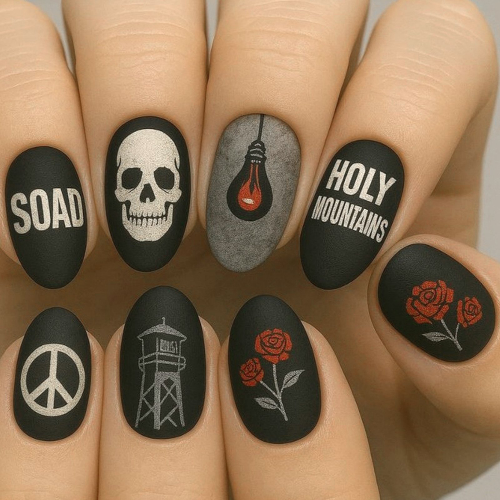 Nail Art Gothic - 24 шт. накладных ногтей из смолы