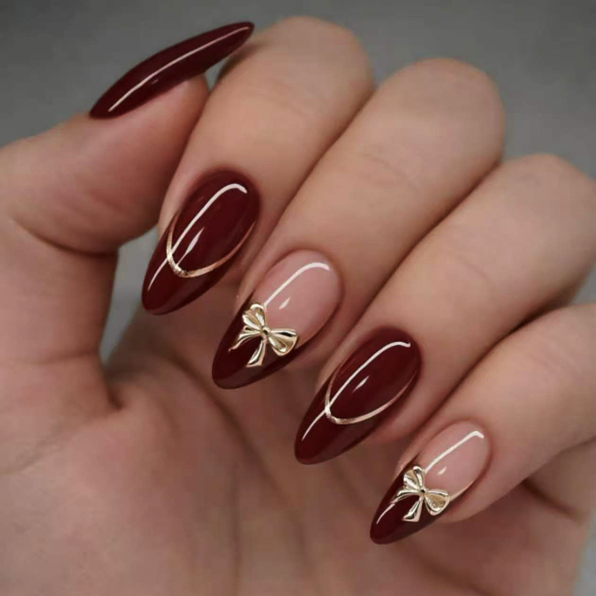 Nail Art French Nails - 24 шт. ретро-накладных ногтей французского миндального