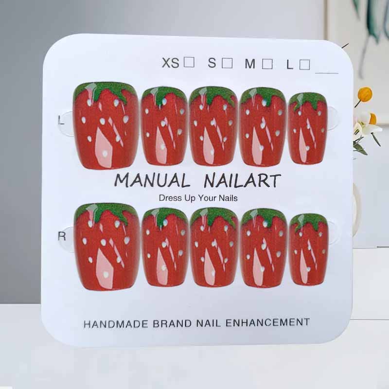 Nail Art Strawberry - 10 шт., серия «Маленькие свежие клубничные