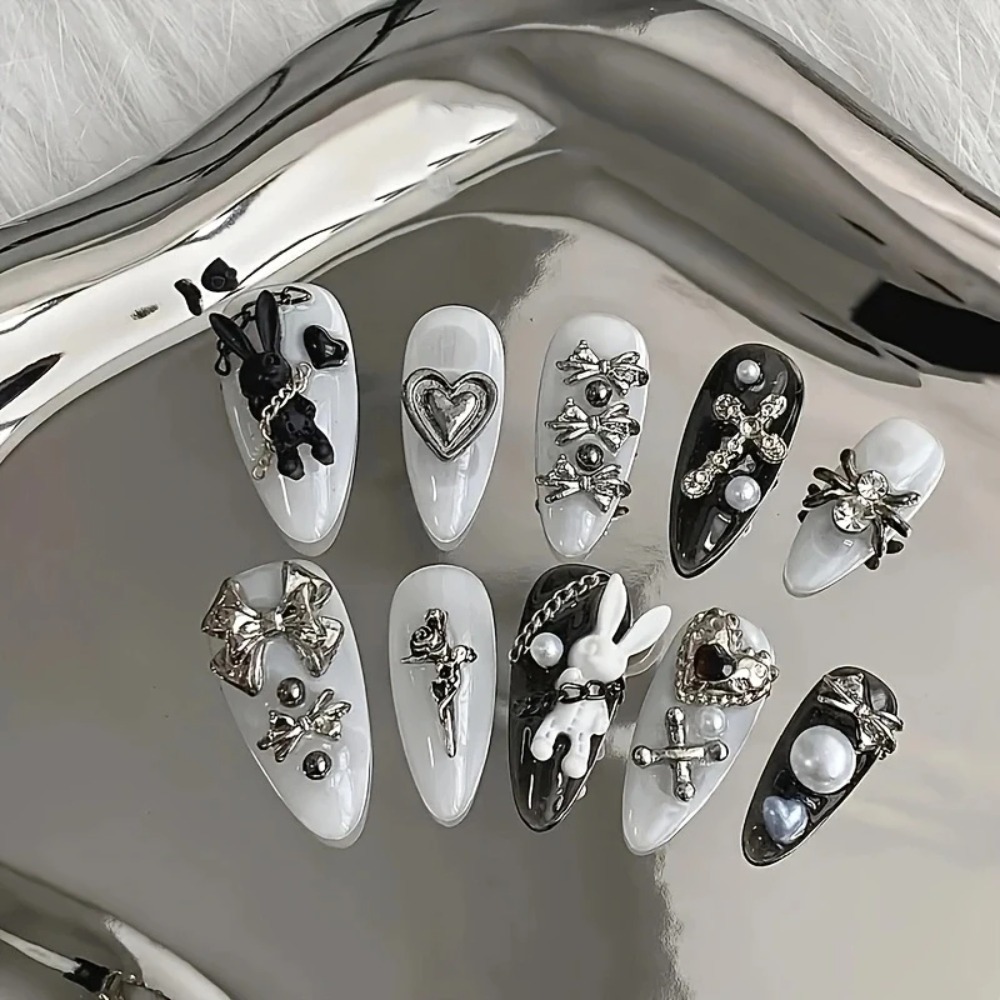 Nail Art Gothic - 10 шт. персонализированных черно-белых наклеек для