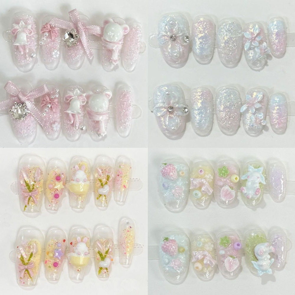 Nail Art Strawberry - Милые накладные ногти в девичьем стиле