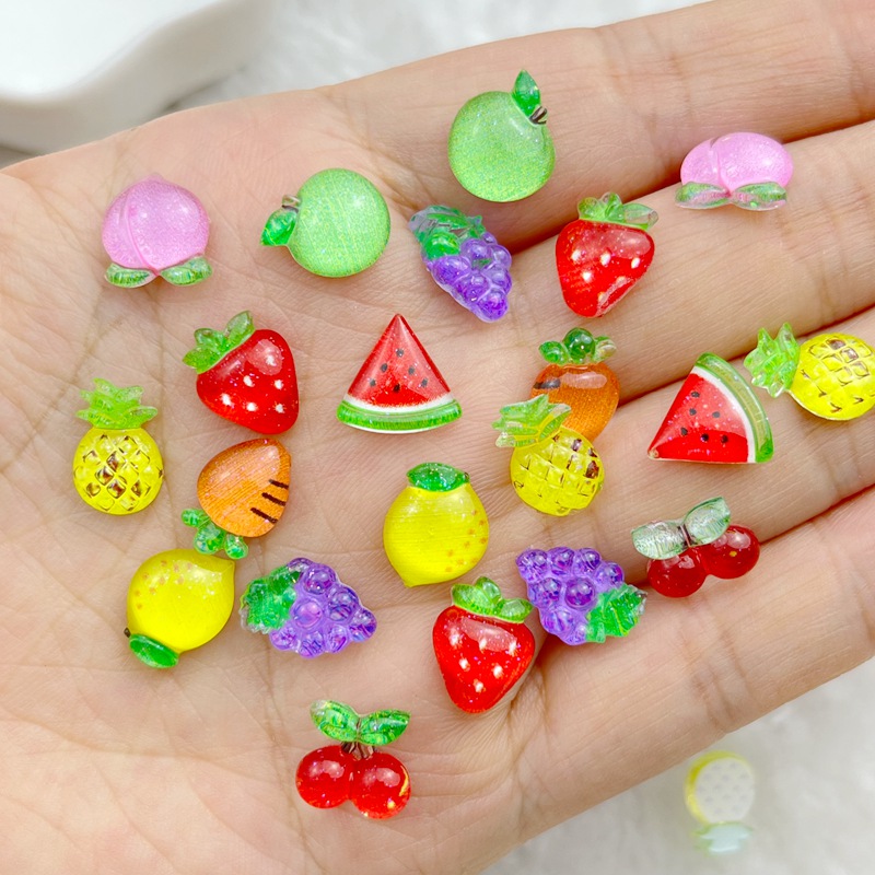 Nail Art Glossy - 50 шт., красочные блестящие смолы, яблоко,