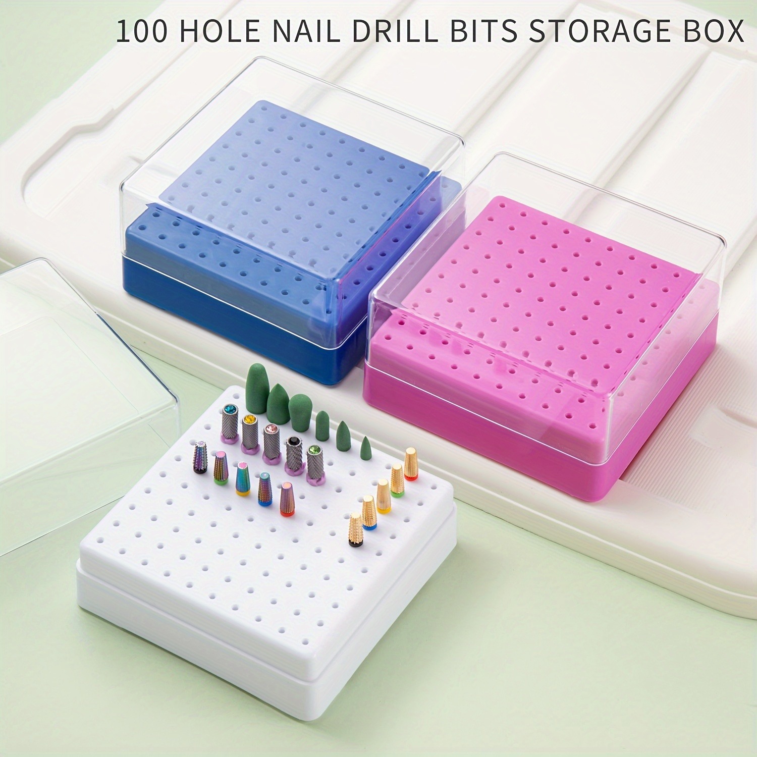 Nail Drill Machine - 30/100 отверстий, 1 шт., портативный органайзер