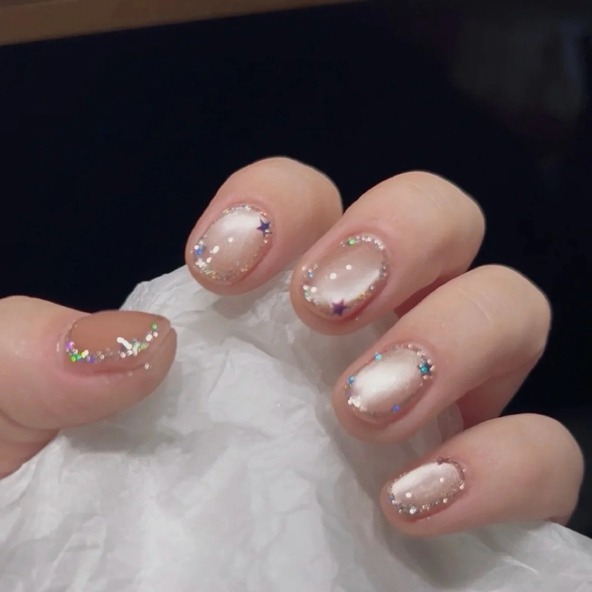 Nail Art Full Cat Eye - 10 шт., короткие накладные ногти ручной