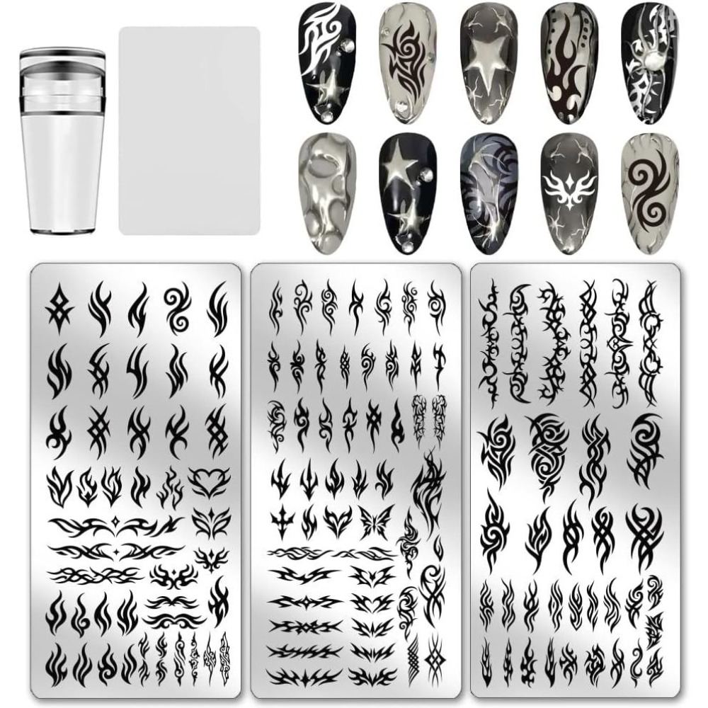 Nail Art Gothic - 3 шт. трафаретов для нейл-арта в