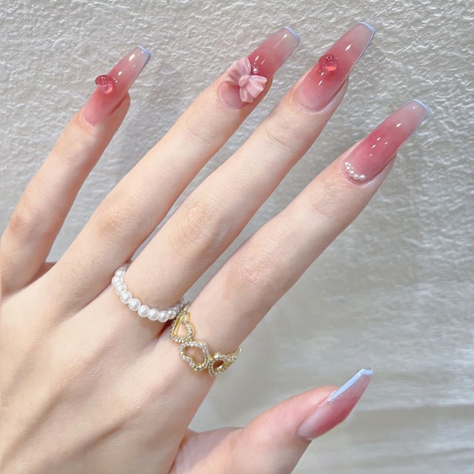 Nail Art France - 24Pcs/Box Румяна Франция T Длинные Жемчужина