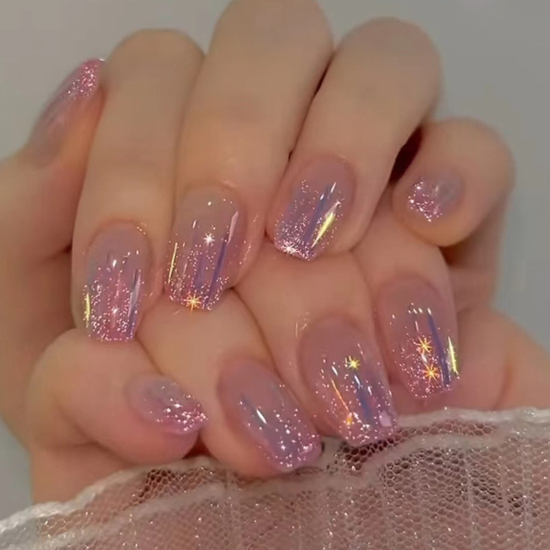 Nail Art Glossy - Короткие накладные ногти для женщин и