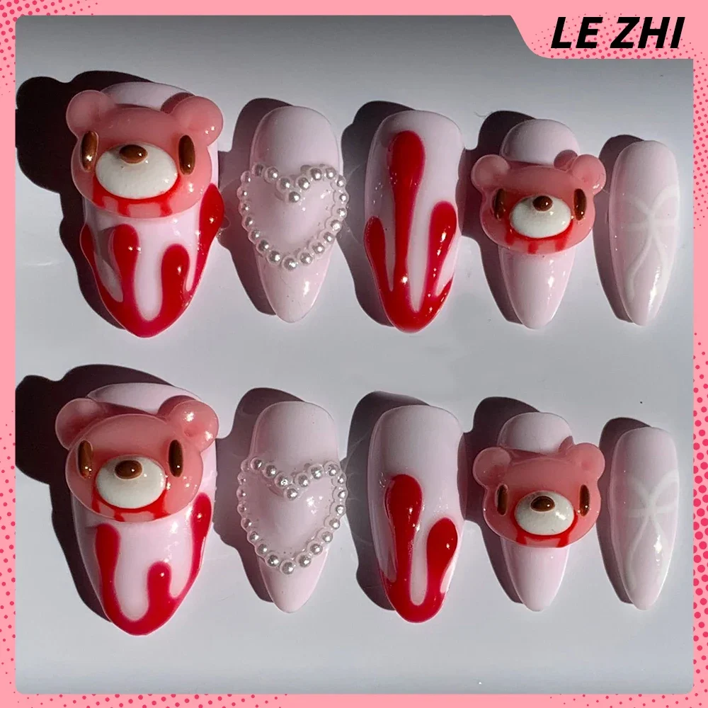 3D-накладные ногти Kawaii с ру – обзор и цена Nail Art Strawberry