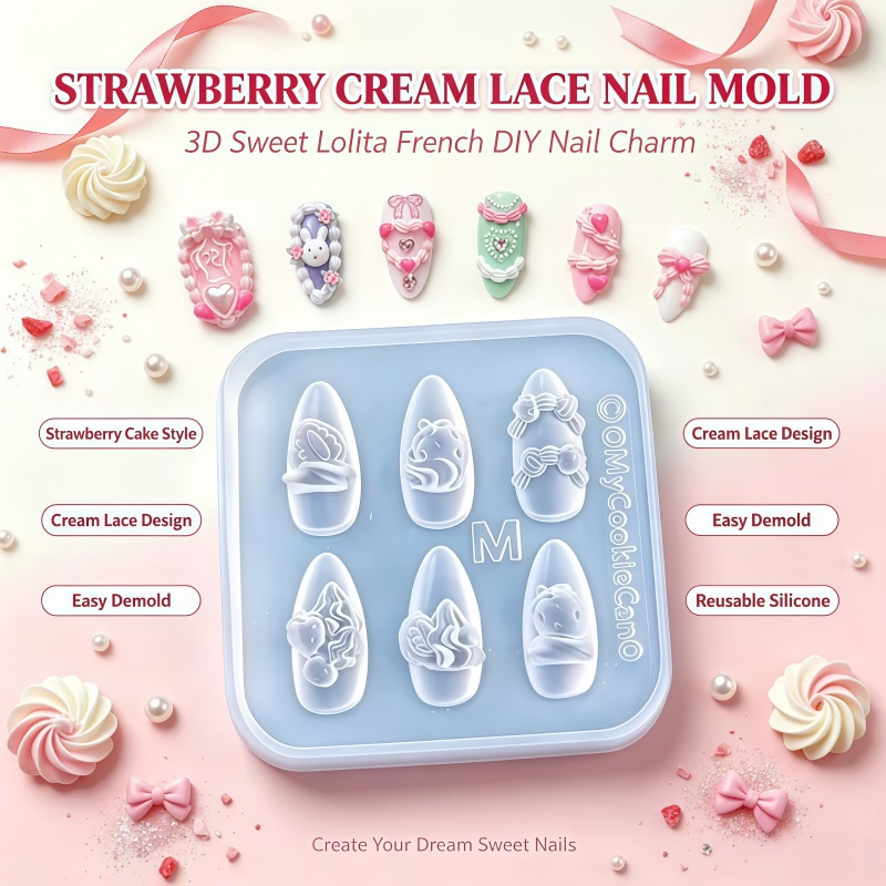 Силиконовая форма для 3D-дизай – обзор и цена Nail Art Strawberry