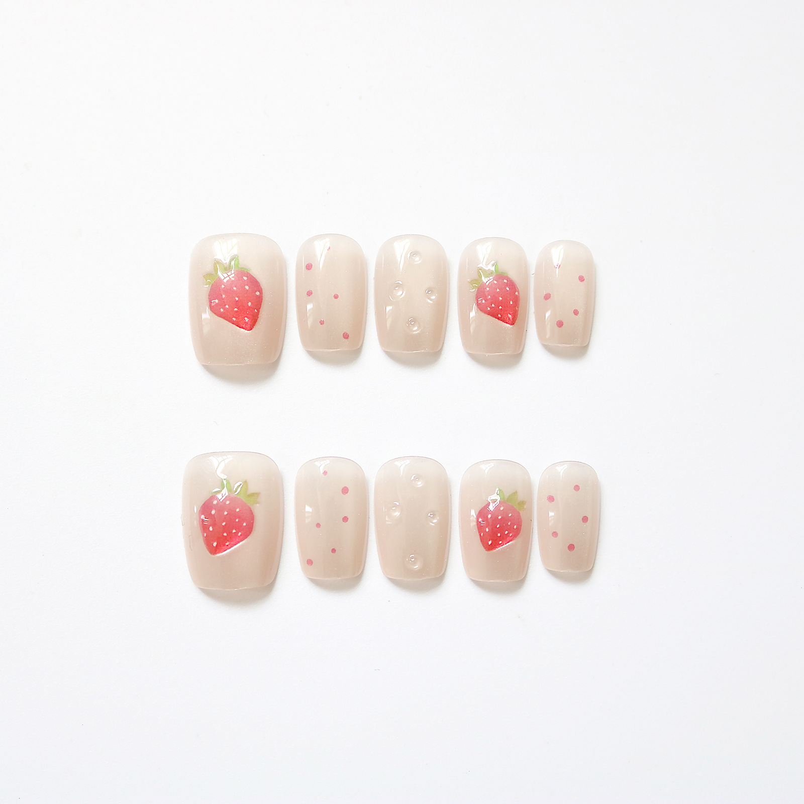 10 шт., короткие квадратные на – обзор и цена Nail Art Strawberry