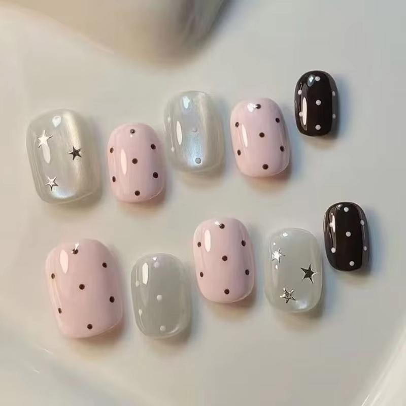 10 шт. розовых накладных ногте – обзор и цена Nail Art Cat Eye Pink
