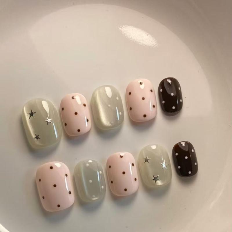 10 шт. розовых накладных ногте – обзор и цена Nail Art Cat Eye Pink