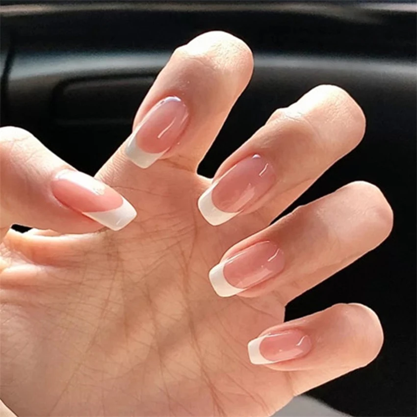 24 шт./компл. короткие француз – обзор и цена Nail Art French Nails