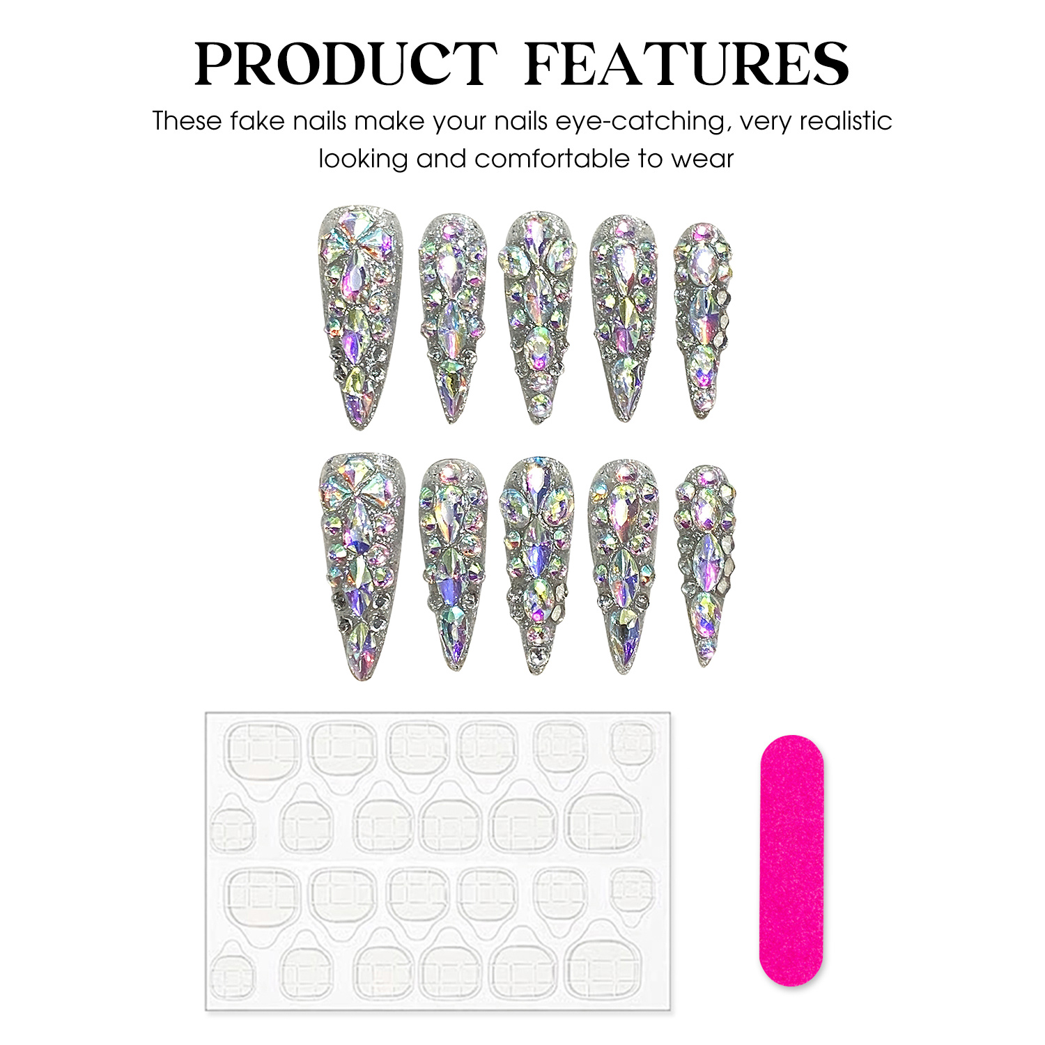 10 шт., длинные накладные ногт – обзор и цена Nail Art Design